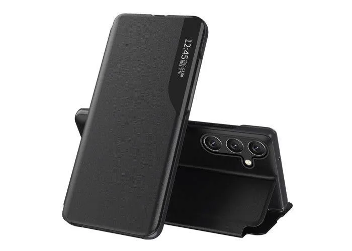 Samsung Galaxy A15 4G - View window læder cover - Sort