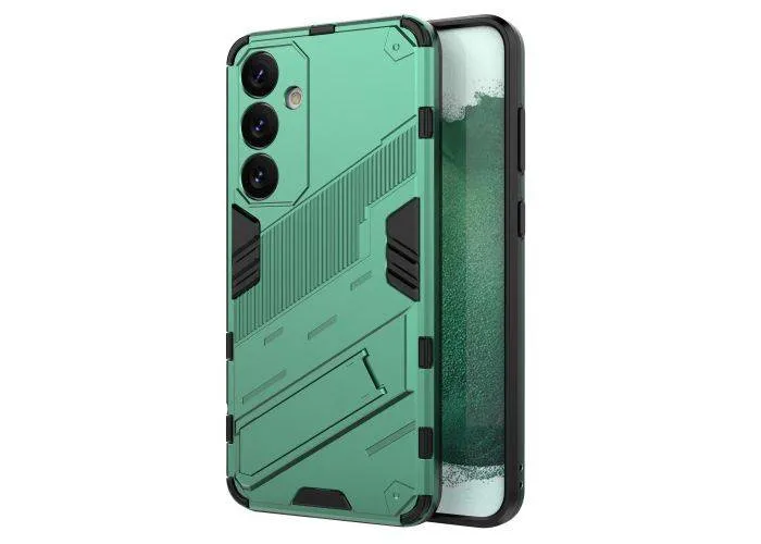 Samsung Galaxy S24 Plus - Shockproof Hybrid cover med kickstand - Grøn