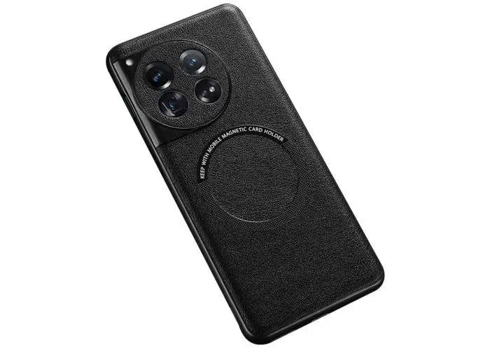 OnePlus 12 5G - Magnetisk læder bagcover - Magsafe kompatibel - Sort