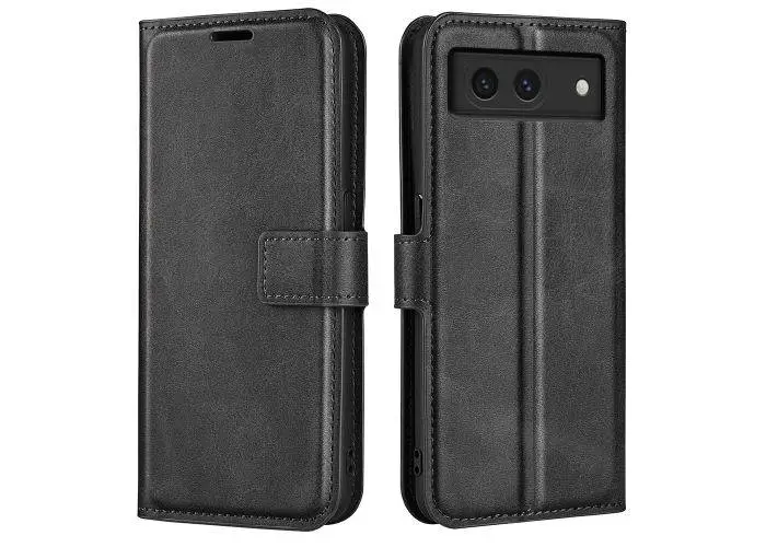 Google Pixel 8a - Læder cover / pung - Sort