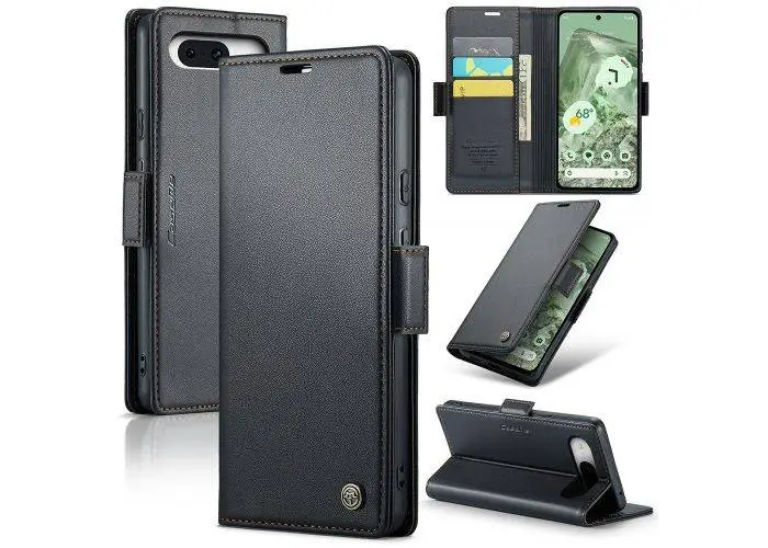 Google Pixel 8a - CASEME RFID læder cover - Sort