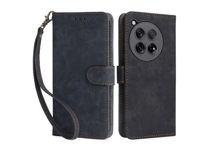 OnePlus 12R 5G - RFID læder cover / pung - Aftagelig strop - Sort