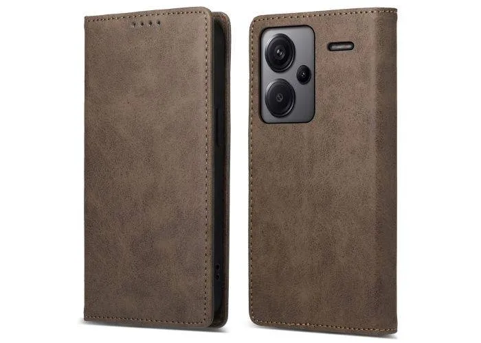 Xiaomi Redmi Note 13 Pro Plus 5G - RFID slim læder cover - Brun