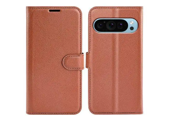 Google Pixel 9 / Pixel 9 Pro - Læder cover / pung - Brun