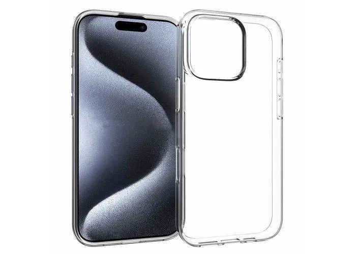 iPhone 16 Pro - Shockproof slim gummi cover - Transparent