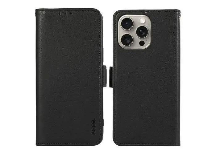 iPhone 16 Pro - ABEEL RFID classic læder cover - Sort