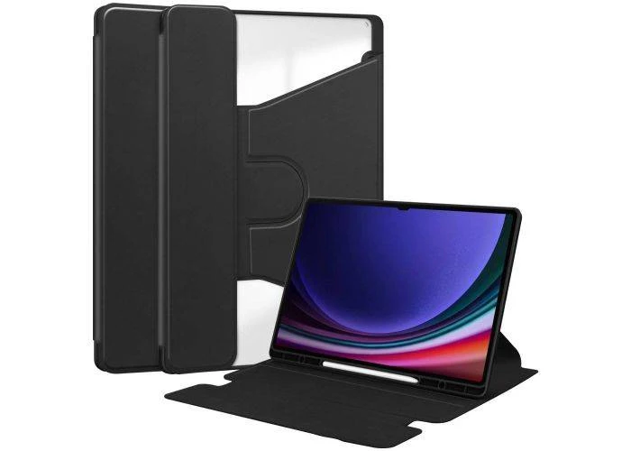 Samsung Galaxy Tab S10 Ultra - Læder cover 360 grader roterbar - Sort