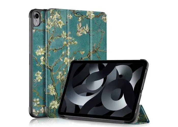 iPad 11 A16 (2025) / iPad 10.9 (2022) - Tri-Fold læder cover - Printet design - Blomst