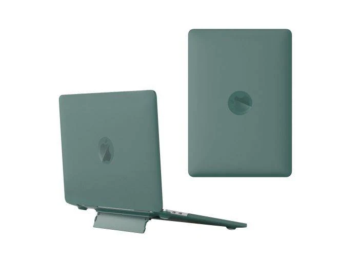 MacBook Air 13 M5/M4/M3/M2 (2026/2025/2024/2022) - Hard cover til front og bagside med Kickstand - Midnatsgrøn