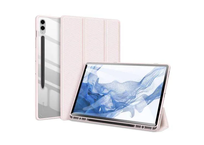 Samsung Galaxy Tab S9 FE Plus - DUX DUCIS Toby Tri-Fold læder cover - Pink