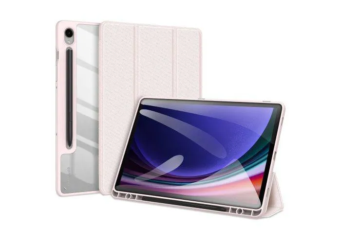 Samsung Galaxy Tab S9 FE - DUX DUCIS Toby Tri-Fold læder cover - Pink