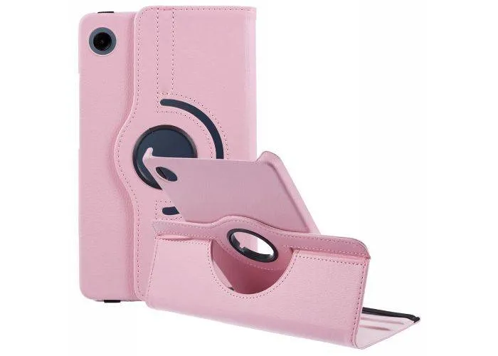 Samsung Galaxy Tab A9 8.7" / Tab A11 8.7" - Læder cover 360 grader roterbar - Pink
