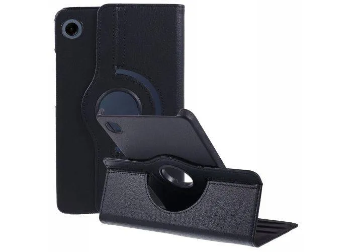 Samsung Galaxy Tab A9 8.7" / Tab A11 8.7" - Læder cover 360 grader roterbar - Sort