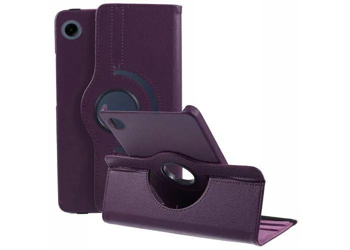 Samsung Galaxy Tab A9 8.7" / Tab A11 8.7" - Læder cover 360 grader roterbar - Lilla
