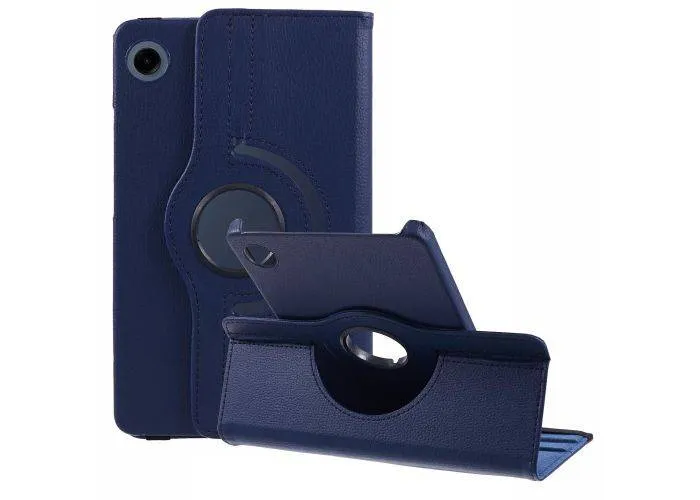 Samsung Galaxy Tab A9 8.7" / Tab A11 8.7" - Læder cover 360 grader roterbar - Mørkeblå
