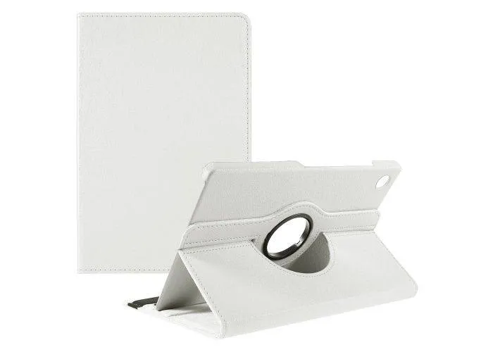 Samsung Galaxy Tab A9 Plus  / Tab A11 Plus - Læder cover 360 grader roterbar - Hvid