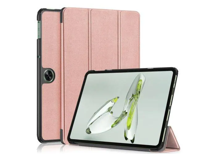 OnePlus Pad Go - Tri-Fold læder cover - Rosa guld
