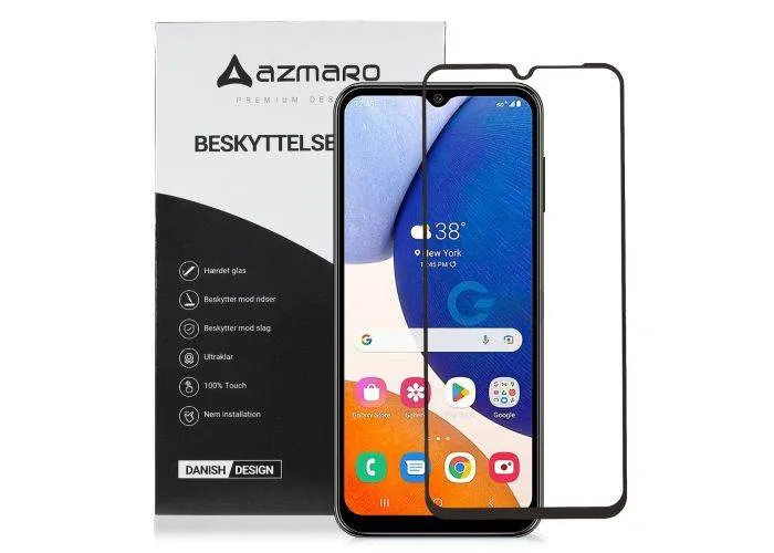 Samsung Galaxy A14 5G - Azmaro Premium hærdet beskyttelsesglas - Komplet dækning