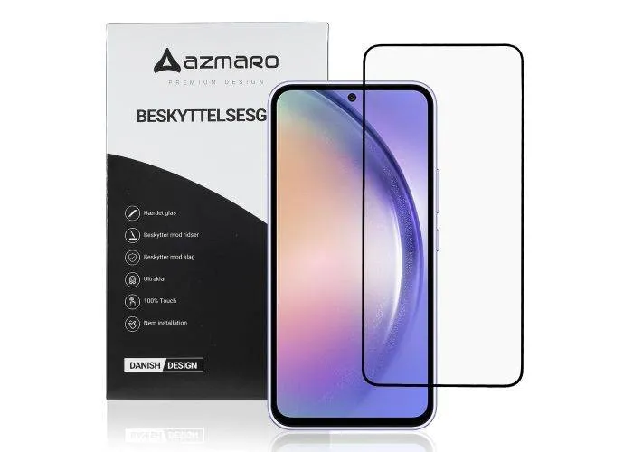Samsung Galaxy A55 - Azmaro Premium hærdet beskyttelsesglas - Komplet dækning
