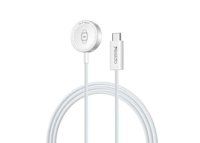 YESIDO Apple watch USB-C Magnetisk hurtig oplader 5W - Hvid - 1 meter