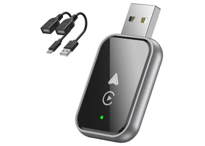 Trådløs 2-i-1 carplay kompatibel USB adapter - iOS/Android