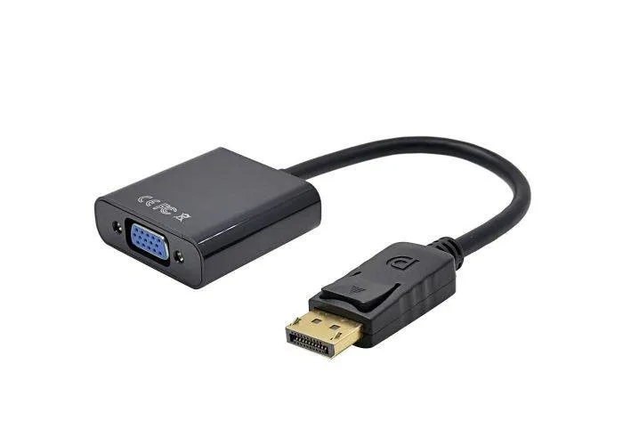 DisplayPort (han) til VGA (hun) adapter - 1080p - Sort