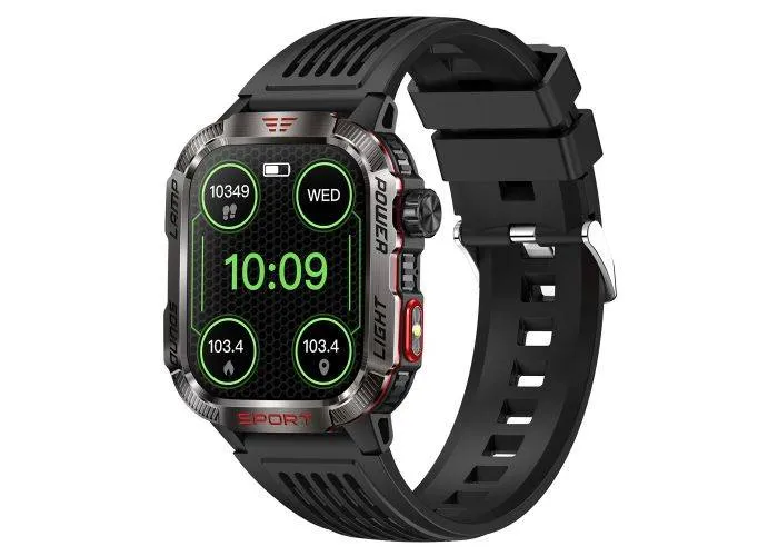 Smartwatch Sport - Dansk sprog / besvar opkald / puls - Vandtæt - Sort