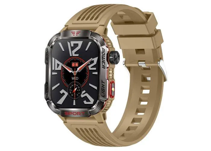 Smartwatch Sport - Dansk sprog / besvar opkald / puls - Vandtæt - Earth yellow