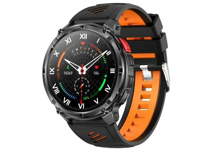Aktiv Smartwatch - Vandtæt - Dansk sprog - opkald - iOS/Android - Orange/Sort