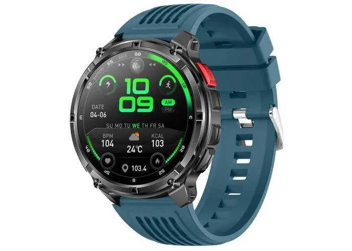 Aktiv Smartwatch - Vandtæt - Dansk sprog - opkald - iOS/Android - Blå