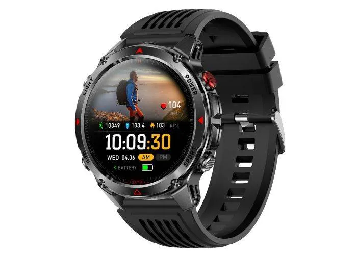 Smartwatch - Vandtæt 30m - Dansk sprog - puls/blodtryk - Bluetooth - Sort