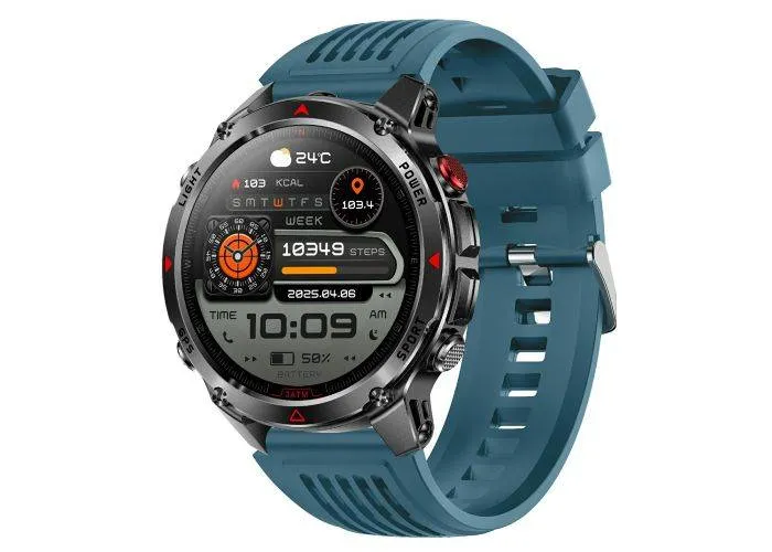 Smartwatch - Vandtæt 30m - Dansk sprog - puls/blodtryk - Bluetooth - Blå