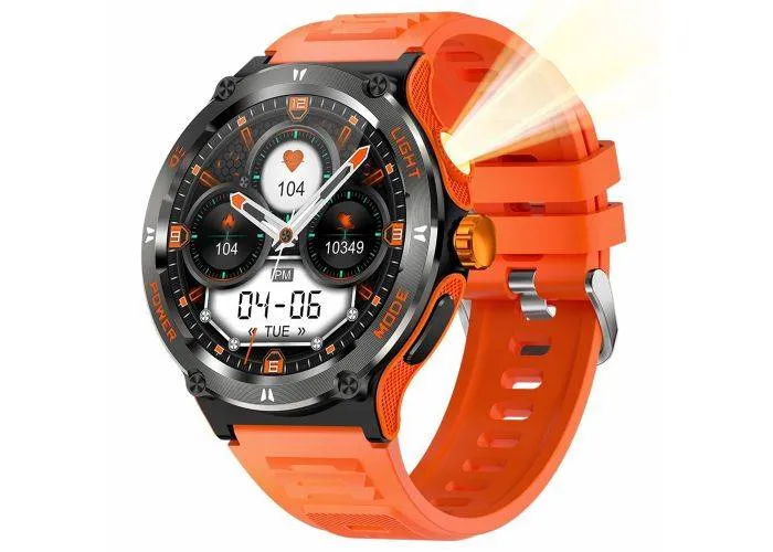 Smartwatch OUTDOOR -  Vandtæt, Bluetooth, Puls, Blodtryk - App m/ dansk sprog - Orange