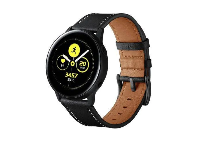 Samsung Galaxy Watch4 40mm / Watch4 44mm - Ægte læder urrem - Sort