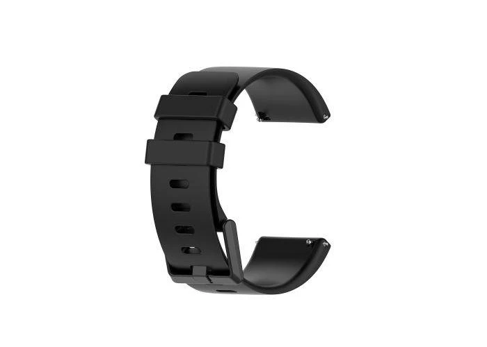 Fitbit Versa 2/Versa Lite - Silikone rem 23mm - Str. S - Sort