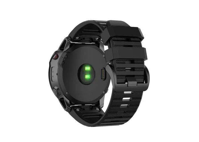 Garmin Fenix 6x/5x/3/3 HR - Gummi rem 26 mm - Sort
