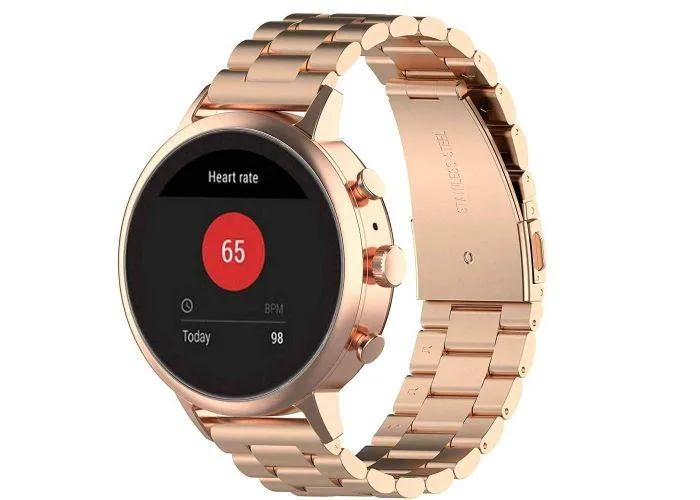 Garmin Vivoactive 4S - Urrem i rustfrit stål - Rosa guld