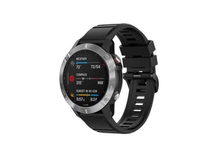 Garmin Fenix 5/6/6 Pro - Silikone sports urrem 22mm - Passer til håndled omkreds 160-210mm - Sort