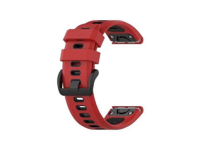Garmin Descent MK1 - Silikone urrem 26 mm - Rød/sort