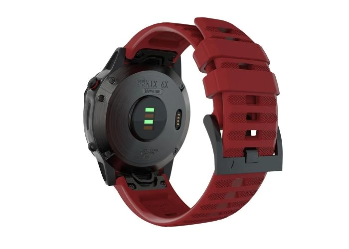 Garmin Fenix 7X/6X GPS/ 6X Pro - Urrem i silikone 26mm - Rød