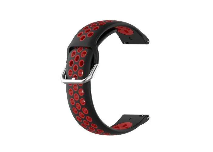 Samsung Galaxy Watch 3 45mm - COLOR silikone urrem 22mm -  Sort/rød