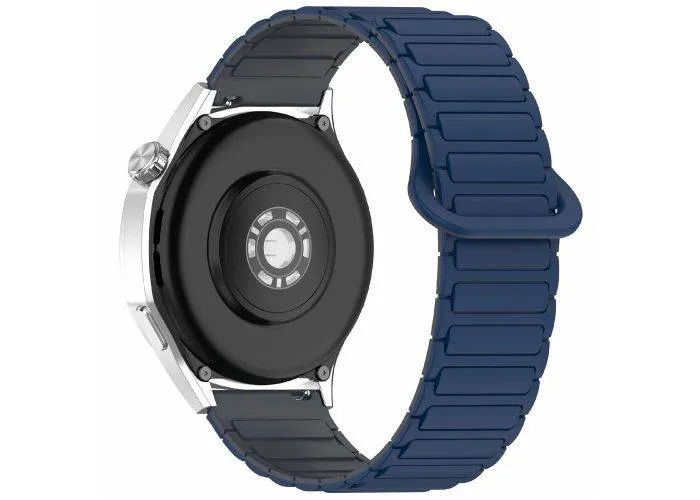 Samsung Galaxy Watch7 /6 /5 / FE -  44/40mm - Magnetisk silikone rem -  - til håndled 139mm-220mm - Blå/grå
