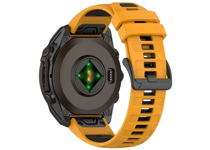 Garmin Fenix 8 / Fenix 7X / Fenix 6X - Urrem i silikone 26mm - Orange/sort
