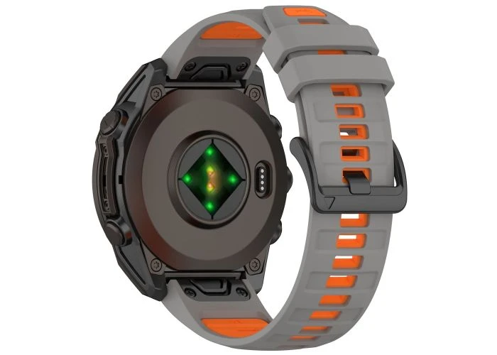 Garmin Fenix 8 / Fenix 7X / Fenix 6X - Urrem i silikone 26mm - Grå/Orange