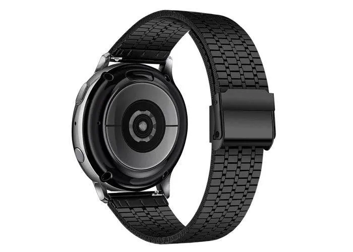 Samsung Galaxy Watch7 /6 /5 / FE -  44/40mm - Urrem i rustfrit stål - til håndled 130mm-210mm - Sort