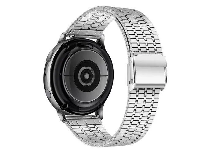 Samsung Galaxy Watch7 /6 /5 / FE -  44/40mm - Urrem i rustfrit stål - til håndled 130mm-210mm - Sølv
