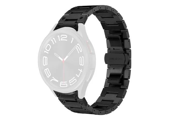 Samsung Galaxy Watch7 /6 /5 / FE -  44/40mm - Urrem i rustfrit stål - Justerbar længde - Sort