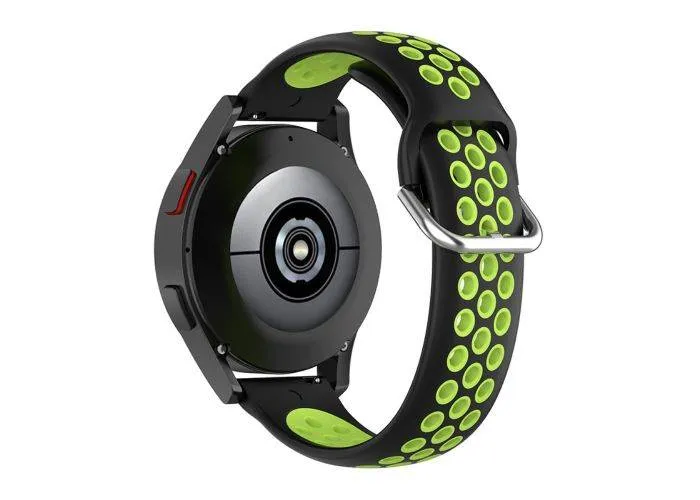 Samsung Galaxy Watch6 40/44mm / Watch6 Classic 43/47mm - Silikone urrem 20mm - Sort/Lime