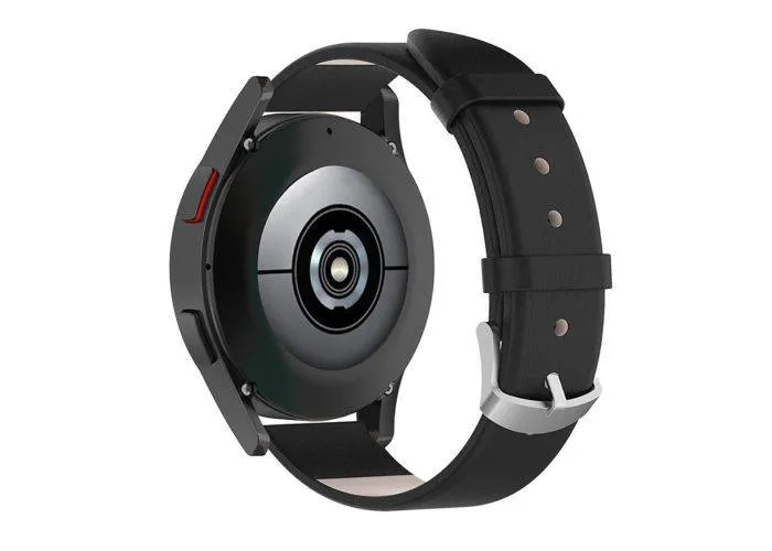 Samsung Galaxy Watch 4 40mm / Galaxy Watch 4 Classic 42mm/46mm - Ægte læder urrem 20mm - Sort