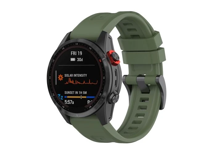 Garmin Fenix 7S / 6S Pro / 5S Plus - Silikone urrem 20mm - Midnatgrøn